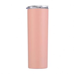 Sublimation Tumbler Stainless Steel White 20oz Skinny Straight Blank with Lid <b>Straw</b> <b>Metal</b> - Product Image 5