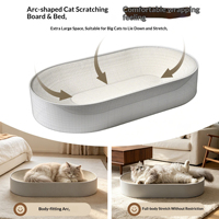Rascador para Gatos de Cartón Corrugado Ovalado Blanco, Tamaño Grande, 90 mm de Altura, Almohadilla para Descanso de Gatos, para el Cuidado de las Uñas, Accesorio para Mascotas
