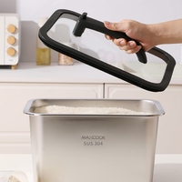 Maxcook Nouveauté : Contenant alimentaire en acier inoxydable 304 pour cuisine, distributeur de riz, boîte de rangement pour céréales