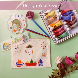 Custom Cotton Canvas DIY Craft Zipper Bags Pouches Pencil <b>Case</b> <b>Makeup</b> Cosmetic Toiletry Stationary Storage - Product Image 5