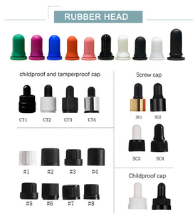 Ống nhỏ giọt thủy tinh 18mm hiệu chuẩn 1ml Pipet thiết yếu nắp chai nhỏ giọt thẳng cao su trắng đen cho nắp vặn tinh dầu - Product Image 3