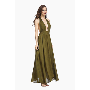 Verano vestido nuevo Con una vertiginosa cuello corbata vestido de las mujeres - Product Image 3
