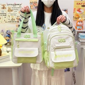 New Style Student <b>Backpack</b> with Nylon Lining Zipper Closure <b>Large</b> Capacity Stylish Lightweight Dual-Shoulder Canvas Unisex Bag - Product Image 3