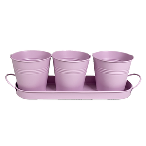 <span class=keywords><strong>Maceta</strong></span> <span class=keywords><strong>Circular</strong></span> Metálica de 3 Compartimentos para Suculentas, Hierbas y Flores, con Asa de Hierro y Bandeja, Suministros de Jardín - Product Image 4