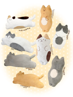 Direkt vom Hersteller: Japanischer Calico-Katzen-Plüschkissen für Mädchen, Maßgefertigtes Langes Katzenkörperkissen, Gefüllte Kätzchen-Puppe, Weiches Sofa-Kissen