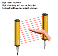 Sensor de seguridad de tres lados óptico Industrial paso de haz 10mm 2,5 m distancia de detección ascensor cortina de luz PR