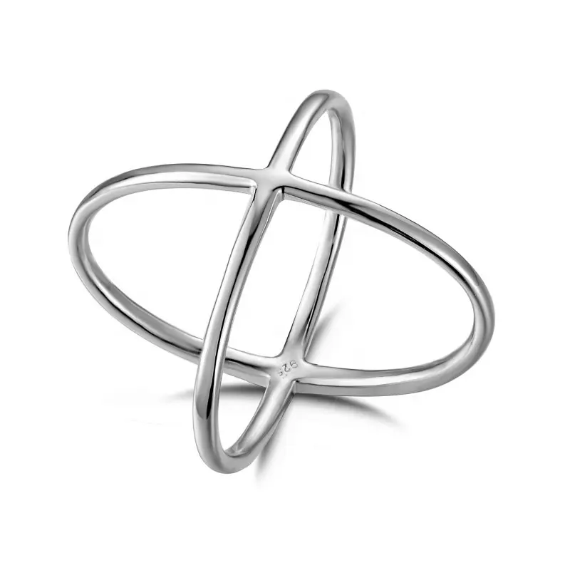 Loftily Fashion Jewelry Latest Design Women Charm Ring 925 Sterling Silver Custom Cross Ring