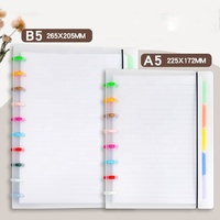 Carnet à reliure à disques avec couverture en polyéthylène, pages amovibles, idéal pour le travail, les voyages et la prise de notes