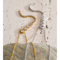 JINYOU 3573 Elegante Collar con Colgante de Circonita Cúbica en Forma de Serpiente Brillante y Cadena Delicada