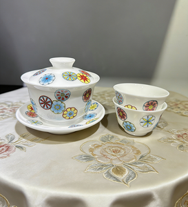 Exquisito Juego de Té <span class=keywords><strong>Chino</strong></span> Kungfu, Gaiwan de Porcelana Tradicional sin Asa con Taza de Té y Caja de Regalo de Alta Gama - Product Image 2