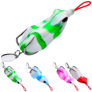 Byloo เหยื่อปลอมแบบนิ่ม1ชิ้น, เหยื่อ3D ตาเป็น<span class=keywords><strong>ยาง</strong></span>ลอยน้ำได้เหมือนจริงเหยื่อ<span class=keywords><strong>กบ</strong></span>ซิลิโคนแบบหมุนได้เหยื่อตกปลา<span class=keywords><strong>กบ</strong></span>ตกปลา - Product Image 1