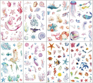 8 Hojas de Adhesivos de Transferencia por Fricción, Impresos con UV, Ecológicos, Resistentes al Agua, para Manualidades, Muebles, Animales Marinos, Peces, Estrellas de Mar - Product Image 3