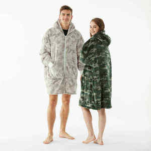 <span class=keywords><strong>Coperta</strong></span> con Cappuccio Oversize in <span class=keywords><strong>Pile</strong></span> Sherpa e Flanella, Calda e Spessa, con Ampie Tasche - Product Image 6