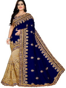 Nouvelle Robe Boubou Femme, Saree/Sari Indien/Pakistanais, Shari, Imprimé en relief double face, Coton, Séchage rapide, Robe de mariée élégante - Product Image 1