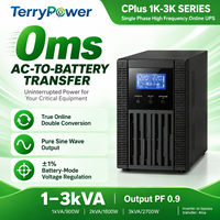 TerryPower C1-3K PLUS 1KVA/2KVA/3KVA 12V9Ah Aki Timbal Asam Fasa Tunggal Online UPS Konversi Ganda PF 0.9 LCD RS232 Proteksi Tegangan Lebih
