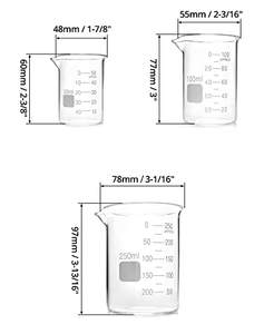 50 ml/100 ml/250 ml/500 ml/1000 ml कम फार्म Borosilicate ग्लास बीकर स्नातक की उपाधि - Product Image 5