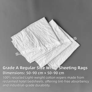 Chiffons en coton blanc réutilisables et écologiques, 100 % coton, pour le nettoyage - Product Image 2