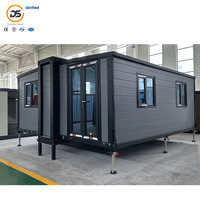Offre Spéciale : Maison Mobile Modulaire Préfabriquée en Acier à Double Aile Extensible, Bâtiment de Bureau Contemporain Pliable