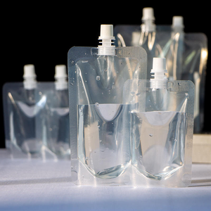 Em Estoque: Nova Embalagem Plástica com Bico Dosador para Bebidas e Sucos 200ml 300ml 500ml - Saco Reciclado com Bico Dosador Tipo Stand-Up - Product Image 1