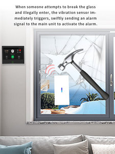 RF רדיו תדר אלחוטי 433MHz EV1527 הלם רטט זכוכית הפסקת חיישן גלאי אזעקת אבטחת בית אזעקה מערכת - Product Image 4