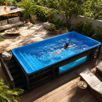 Piscine Spa Extérieure Élégante pour Complexes Hôteliers, Conteneur en Fibre de Verre de 20ft et 40ft, Jacuzzi Hors Sol avec Verre Panoramique et Hydrothérapie