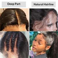 Perruque en cheveux humains vierges 100% naturels du Pérou, pas chère, avec dentelle HD, perruque frontale en dentelle transparente 360, pour femmes noires