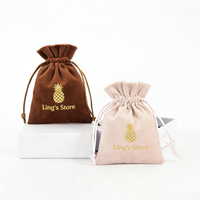 Pochette en velours personnalisable avec logo pour bijoux, bagues, boucles d'oreilles, colliers, bracelets, perruques et cosmétiques