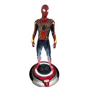 Statue Iron <span class=keywords><strong>Spider</strong></span>-<span class=keywords><strong>Man</strong></span> <span class=keywords><strong>Marvel</strong></span> <span class=keywords><strong>Avengers</strong></span> 1:1 grandeur nature avec éclairage LED, en fibre de verre et résine, peinte artistiquement, objet de collection décoratif - Product Image 5