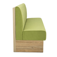 Ensemble de banquettes de restaurant rembourrées, table en bois et chaises en métal pour projet de restaurant, fast-food, café, OEM ODM