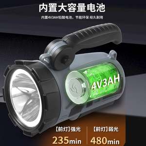ไฟฉาย LED แบบพกพา ชาร์จซ้ำได้ อายุการใช้งาน 50000 ชั่วโมง ความสว่างสูง สำหรับใช้ภายนอกอาคารในกรณีฉุกเฉิน - Product Image 4