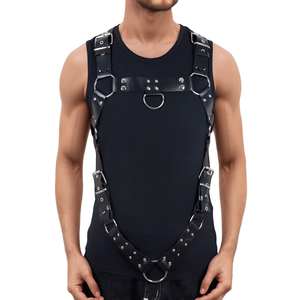 สายรัดหน้าอกหนัง PU แบบปรับได้ชุดชั้นในผู้ใหญ่สไตล์พังก์เซ็กซี่สำหรับใส่ไปคลับ - Product Image 1