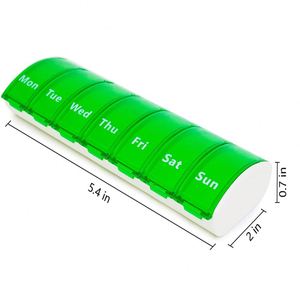 กล่องยาแบบโค้งสีเงิน 7 ช่อง กล่องพลาสติกหลากสี - Product Image 2