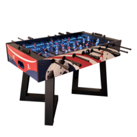 2025 Table de baby-foot standard en bois MDF personnalisé bleu marine jeu de sport d'intérieur autoportant de 5 pieds avec LED et joueurs en plastique
