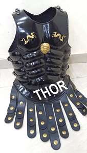 Armadura romana Medieval musculosa chaqueta disfraz negro - Product Image 4