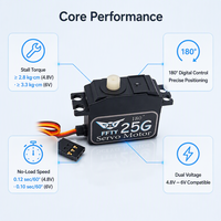 Servomoteur numérique FFTY 25G à dents en caoutchouc avec connecteur JR pour avion modèle, voiture RC, robot, bras mécanique