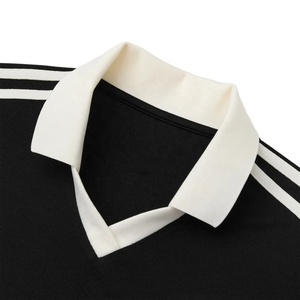 Maglietta Polo da <span class=keywords><strong>Calcio</strong></span> Retrò con Scollo a V per Uomo, Logo Ricamato Personalizzato, Strisce Bianche, Colletto a Contrasto, <span class=keywords><strong>T</strong></span>-<span class=keywords><strong>shirt</strong></span> Casual Streetwear - Product Image 3