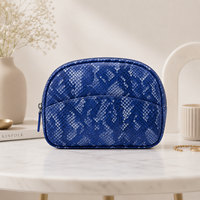 Trousse de Maquillage Intelligente en PU à Ouverture Facile avec Étuis Épais et Spacieux, Motif Couleur Unie de Luxe, Saloveybags, Nettoyant Visage Beauté