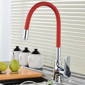 Grifo Flexible para fregadero de cocina, tubo Universal cromado, mezclador de cocina fría y caliente, montado en cubierta, para baño y cocina