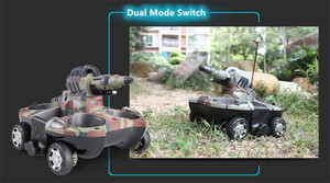 Tanque anfibio teledirigido 3 en 1, interruptor de modo Dual, coche de batalla por agua, juguete a prueba de agua - Product Image 2