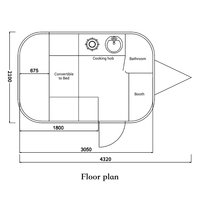 Caravane de voyage légère en aluminium de qualité aéronautique 4320 mm, châssis AL-KO, salle de bain préfabriquée, remorquable, pour le camping familial