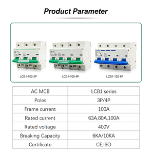 Миниатюрный выключатель <span class=keywords><strong>MCB</strong></span>, LCB1-100 400 В, 4P, цена, размыкающая способность 10 кА, мини-выключатель - Product Image 3