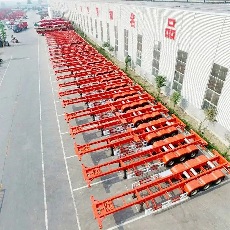 Bộ Nạp Giường Thấp Dịch Vụ Đặc Biệt Container Carrier Chassis Trailer Skeleton Trailer Bán