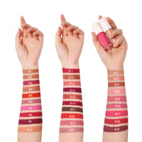 Lipstik Lipgloss Matte Warna Cerah Murah dan Bagus Label Pribadi Kustom Nude Tahan Air Lipstik Cair Matte Kotak Massal