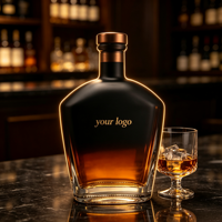 Bouteille en verre personnalisée Extra Flint 700 ml avec bouchon en liège pour whisky et liqueur Bouteille En Verre Bottiglie Vetro 750ML