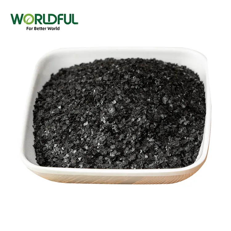 フミン酸カリウムフレーク光沢のある100% 水溶性肥料スーパーフミン酸カリウム水溶性