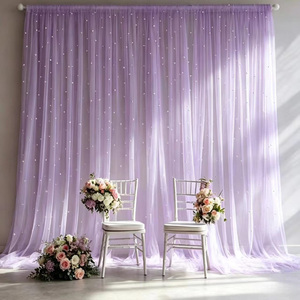 Sfondo Rettangolare <span class=keywords><strong>YR</strong></span> in Chiffon di Lusso con Decorazioni di Perle per Matrimoni e Compleanni, Riutilizzabile e Resistente per Esterni - Product Image 5