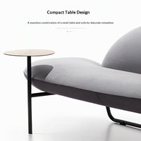 Canapé droit minimaliste italien 2-3 places en cuir PU avec dossier rembourré, structure métallique, rembourrage en mousse de latex, housse amovible pour salon