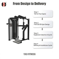 Machine de musculation pour talon debout avec supports d'épaule réglables, plateforme de marche et pile de poids pour centre de fitness