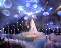 Nuage artificiel décoration de mariage plafond en coton Art déco moderne décoré de nuages blancs amovibles