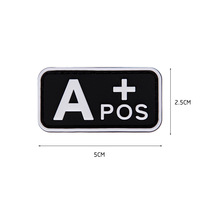 Bracelet rectangulaire lumineux en PVC pour groupe sanguin A B AB O, avec fermeture auto-agrippante, patch de moral pour vêtements, plastique souple, livraison rapide
